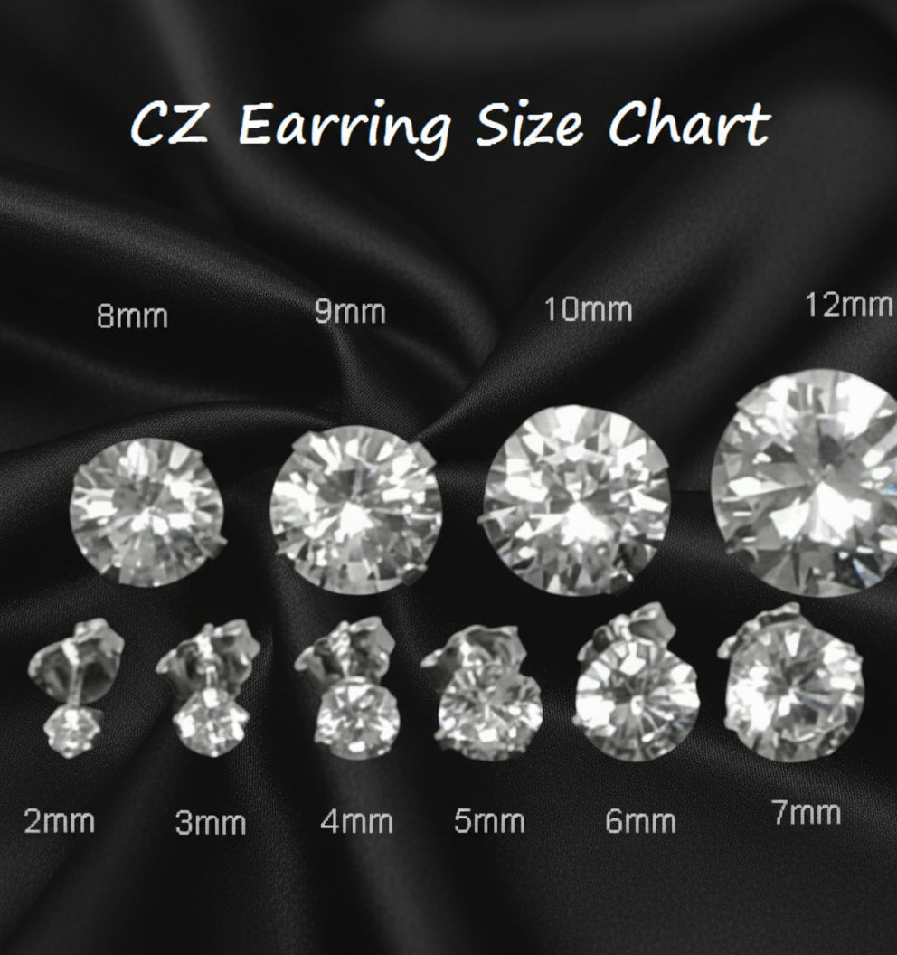 Real Silver Studs (round stone)