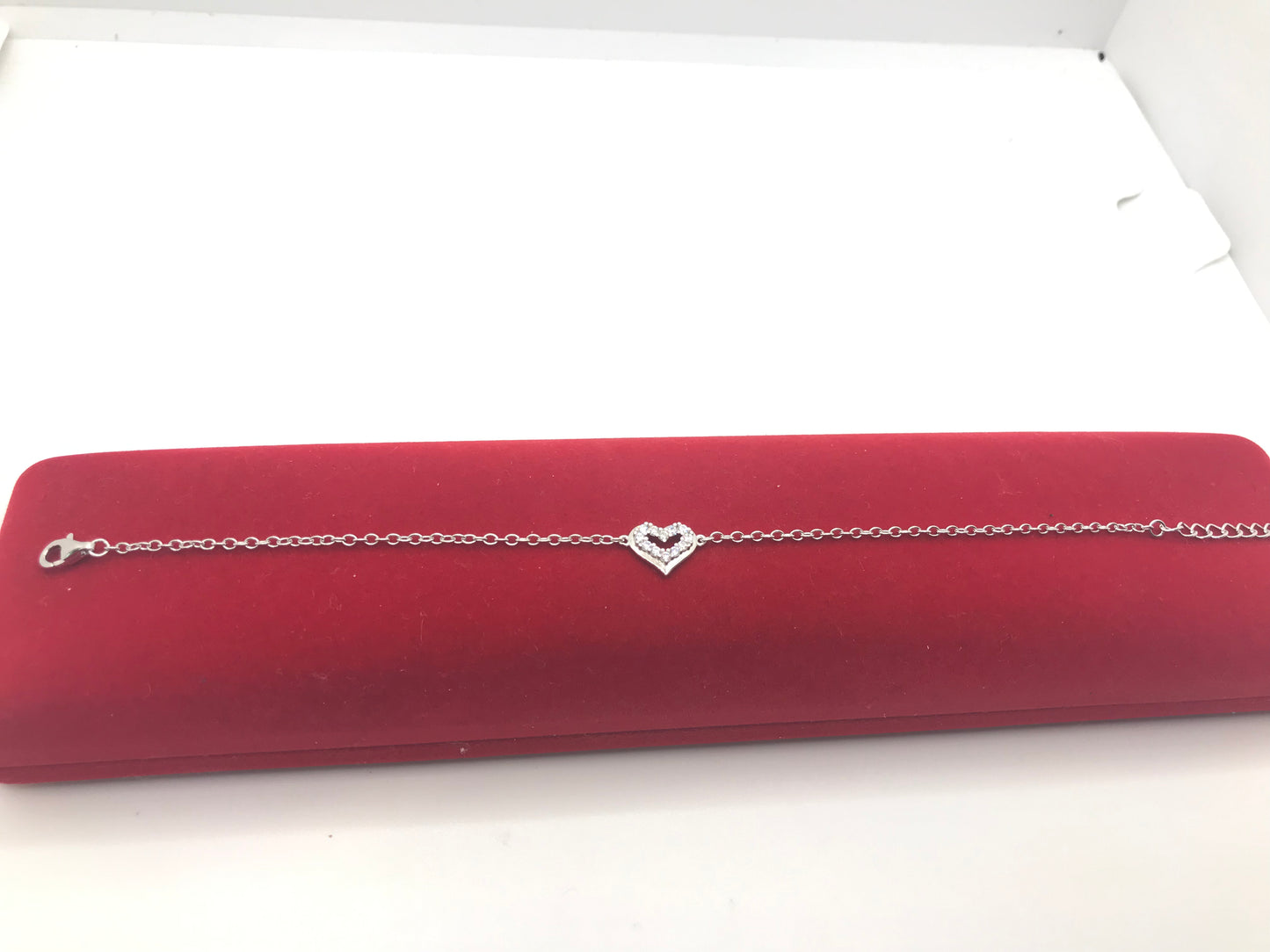 Bracelet coeur en argent sterling