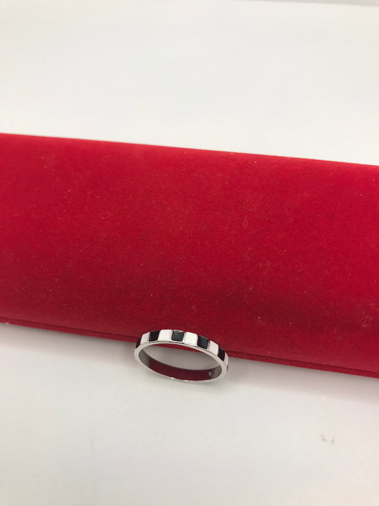 Bague en argent sterling en forme d'échiquier
