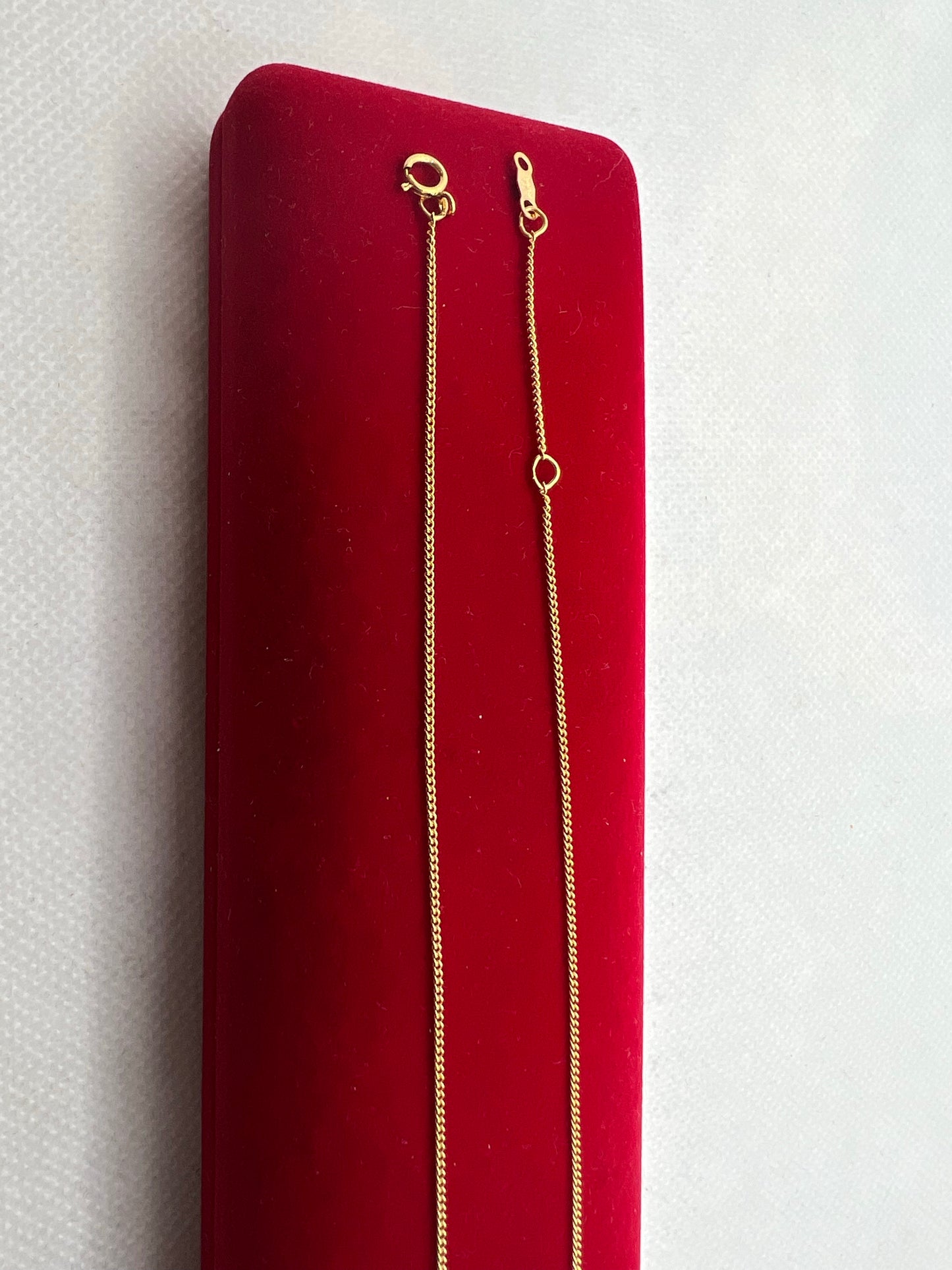 Real silver gold filled curb anklet