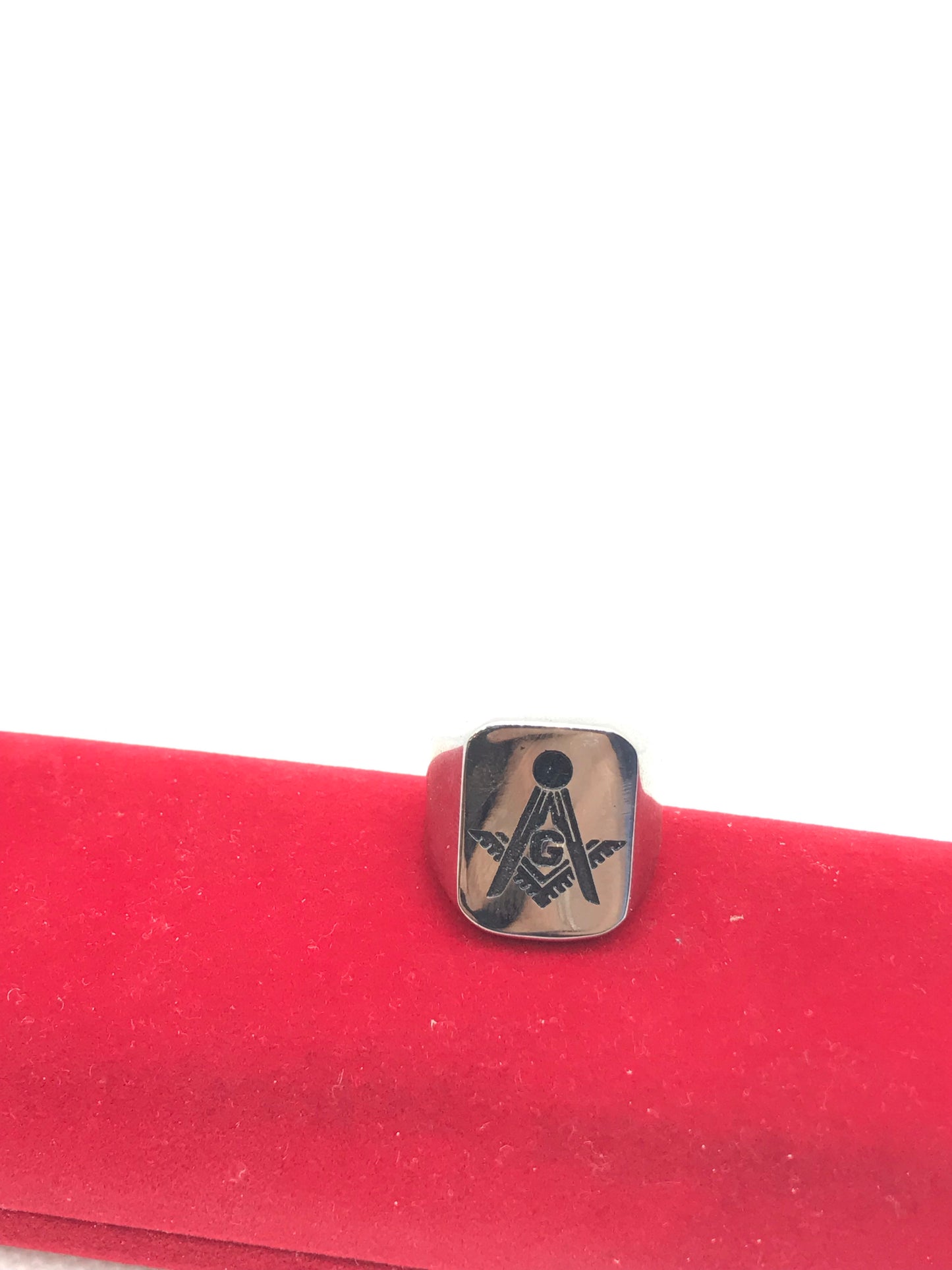 Bague maçonnique carrée en acier inoxydable