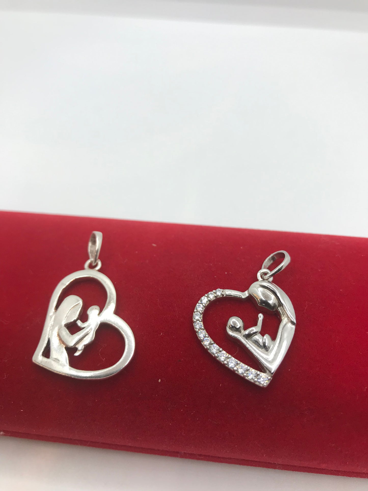 Pendentif mère et enfant en argent véritable