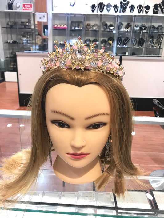 Tiera rose et boucles d'oreilles