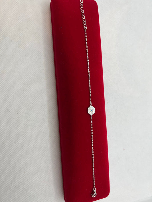 Bracelet en argent véritable contre le mauvais œil