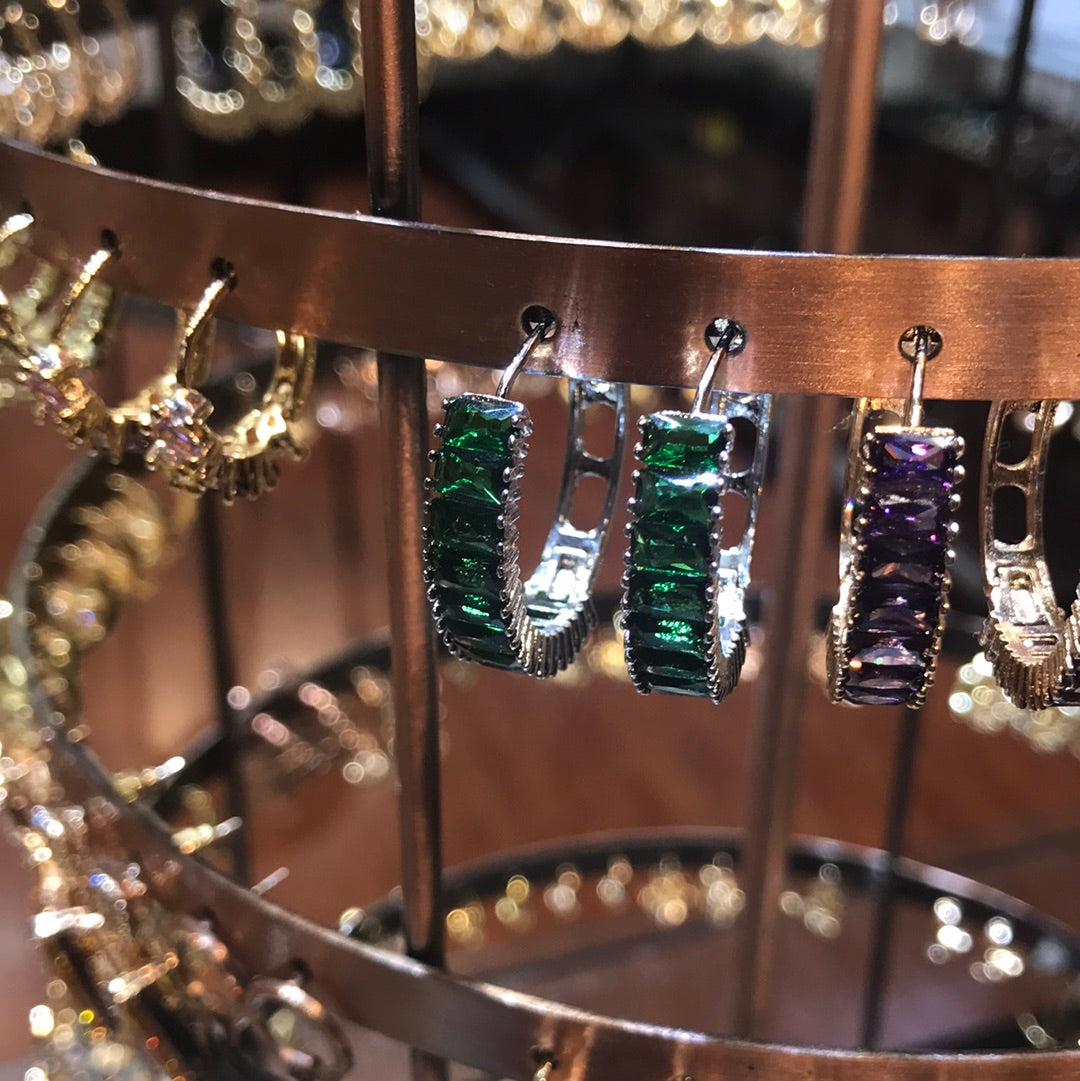 Boucles d'oreilles créoles en diamant pour femme