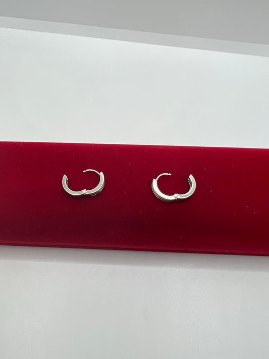 Créoles de créateur en argent véritable