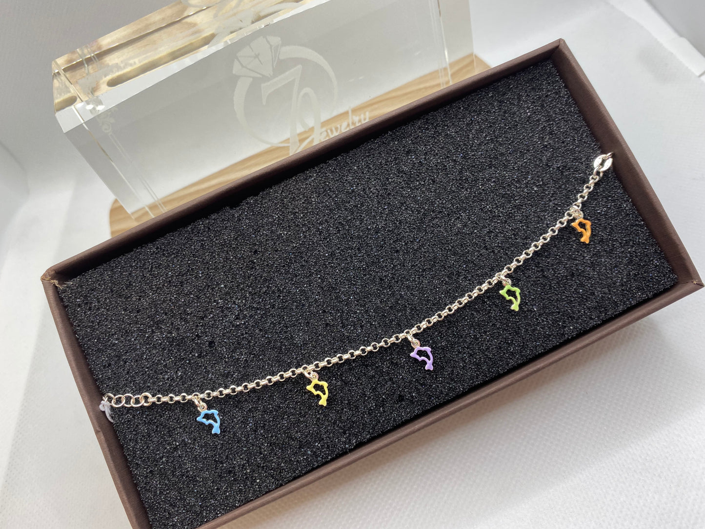 Bracelet dauphin en argent sterling