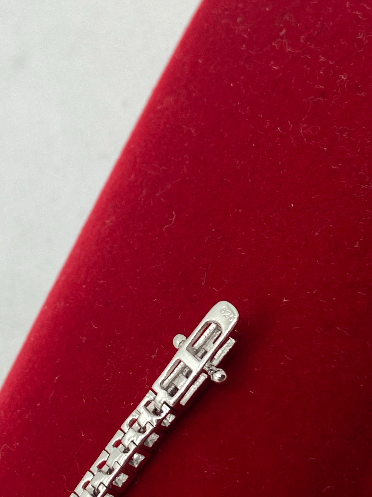 Bracelet de tennis en argent véritable taille princesse