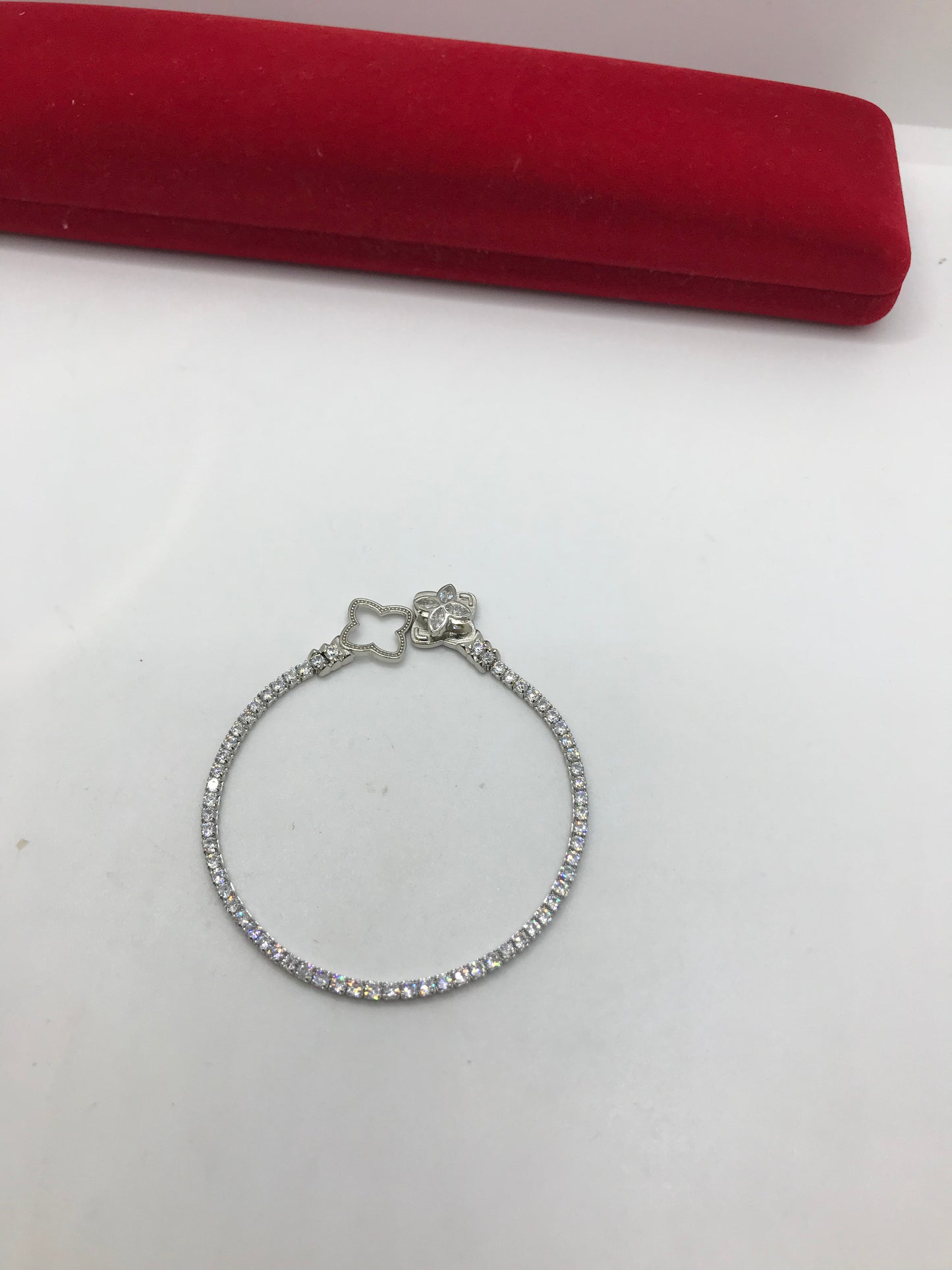 Bracelet trèfle en argent sterling