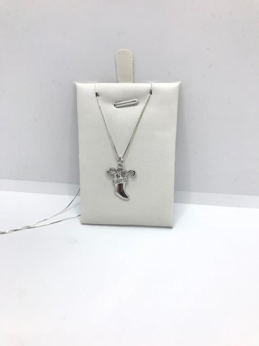 Collier de bas de Noël en argent sterling