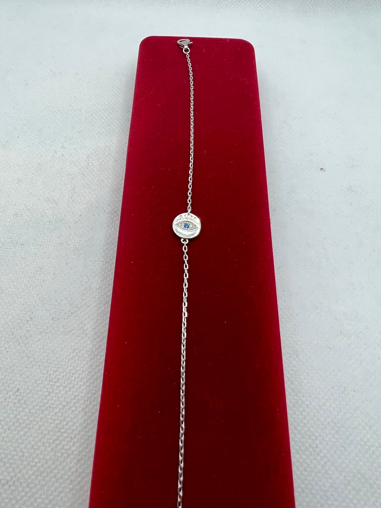 Bracelet en argent véritable contre le mauvais œil