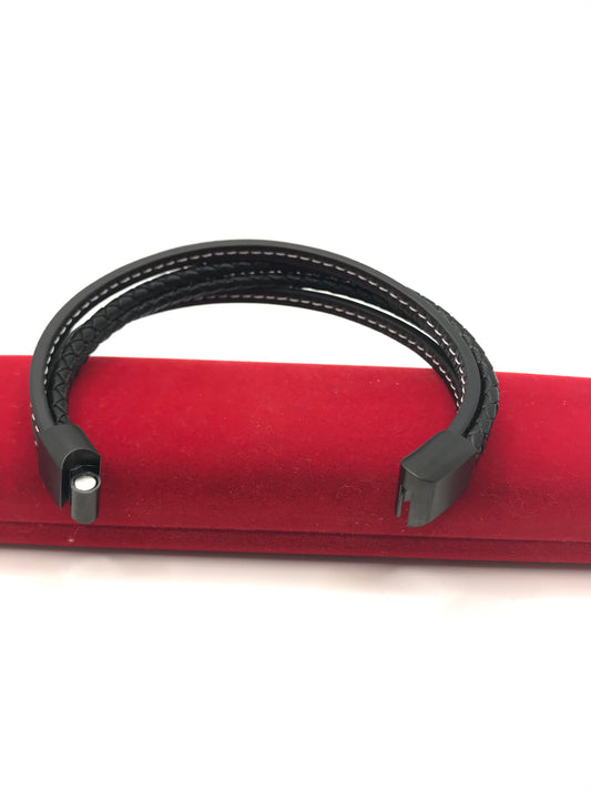 Bracelet en cuir multicouche