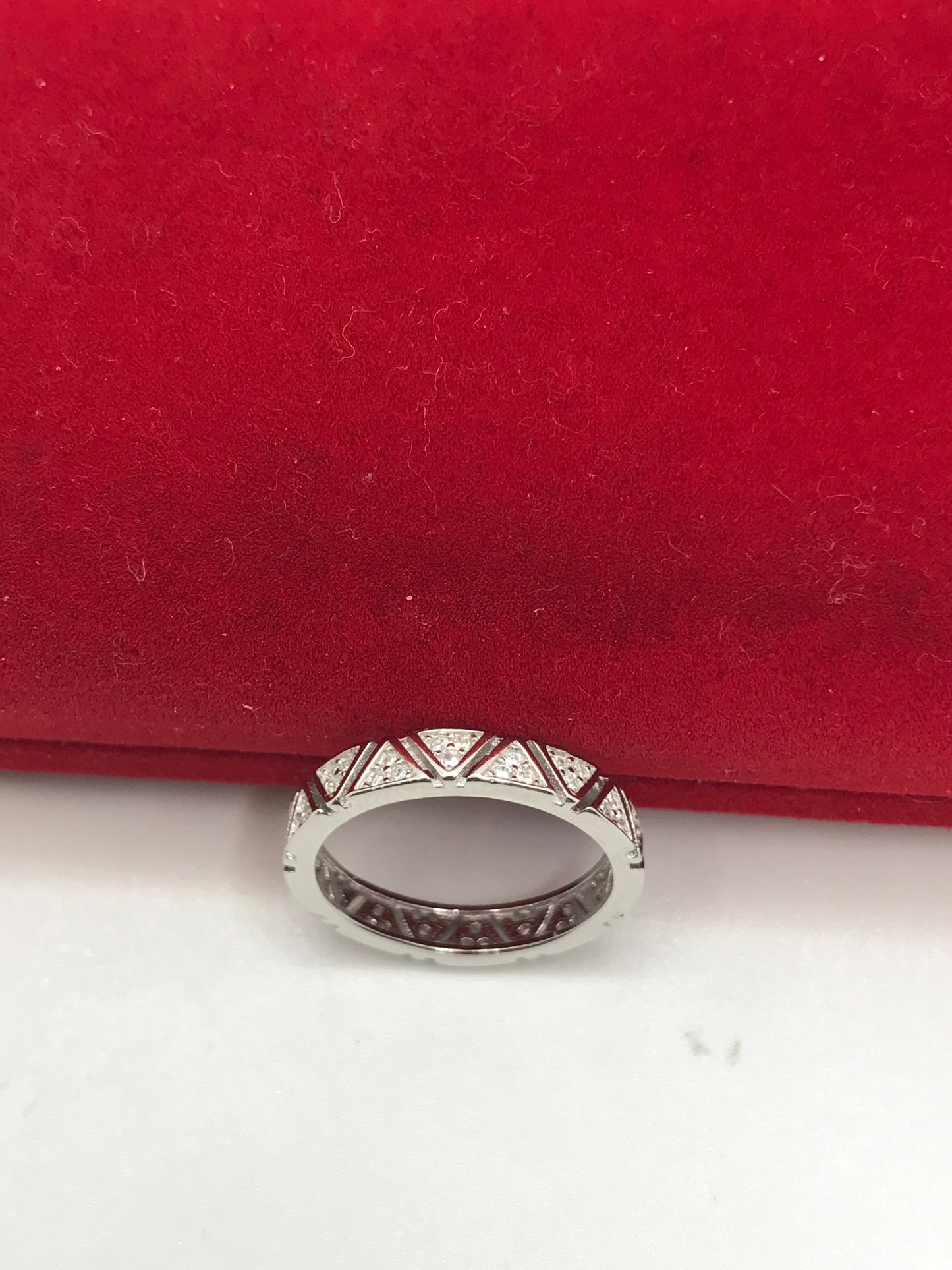 Bague triangulaire en argent sterling