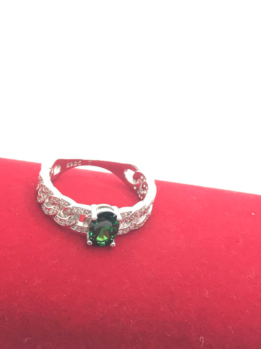 Bague en argent sterling avec pierre ovale