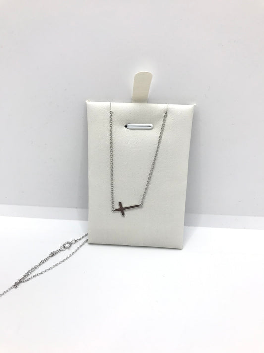 Collier croix en argent véritable
