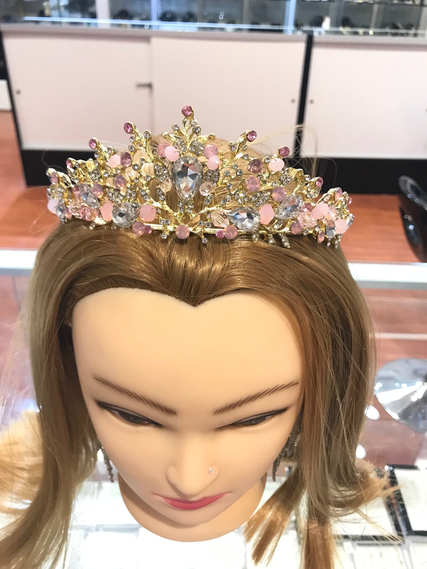 Tiera rose et boucles d'oreilles