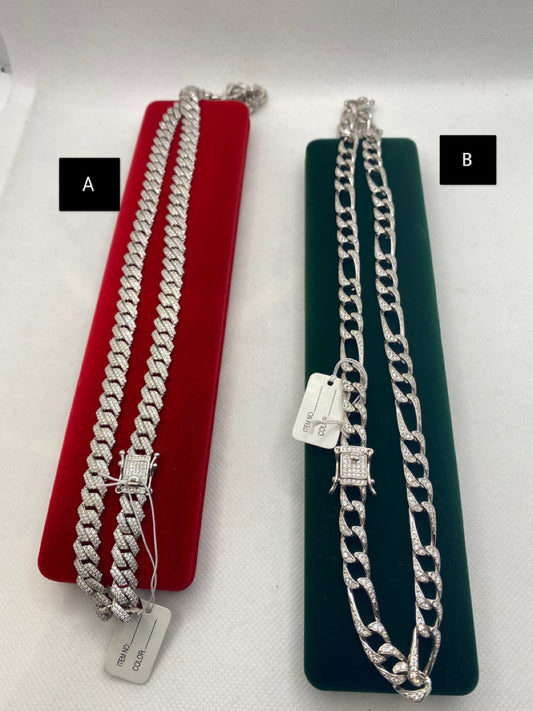 Chaînes glacées en argent sterling