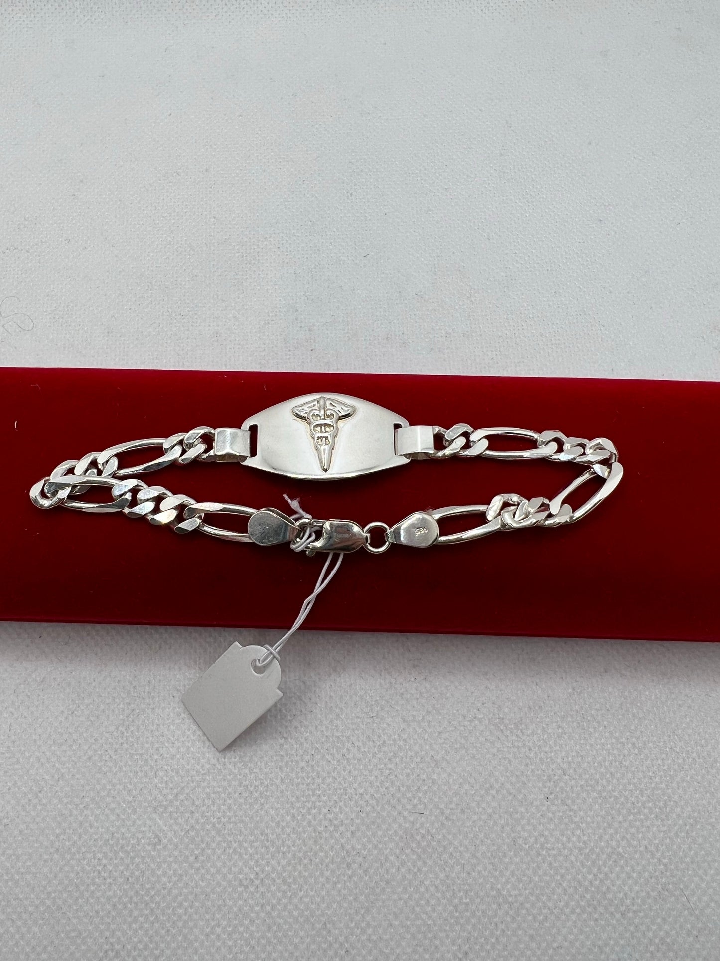 Bracelets Figaro d'identification médicale en argent véritable