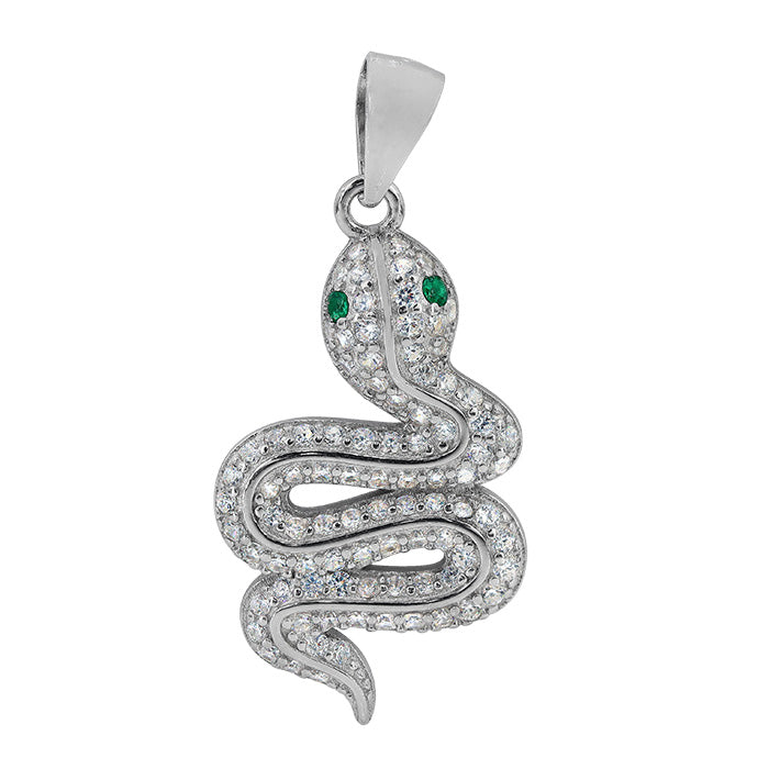 Pendentif serpent en argent sterling véritable