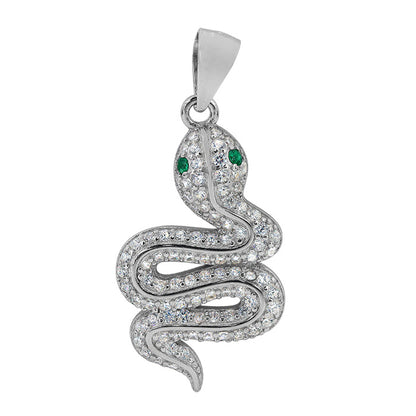 Pendentif serpent en argent sterling véritable