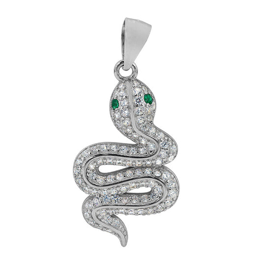 Pendentif serpent en argent sterling véritable