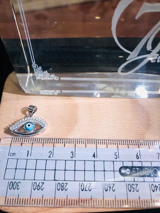 sterling silver arquise evil eye pendant