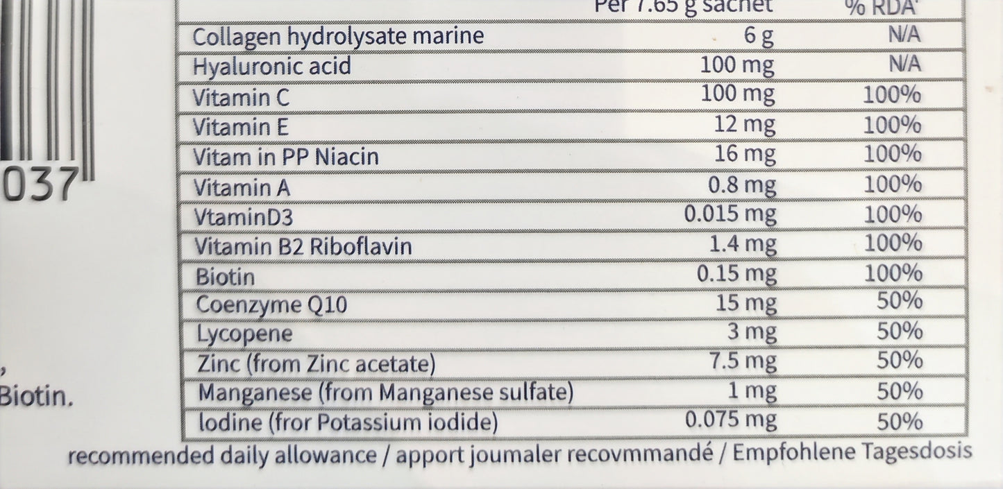 Hy-Collagen (Collagen Peptide, Collagen Powder, Fish Collagen), Beauty Booster for Healthy Skin, Hair & Joints (30 day's usage package, once daily)