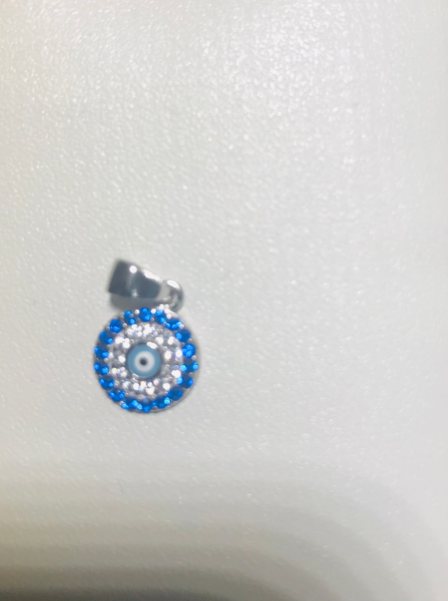 Real silver evil eye pendant