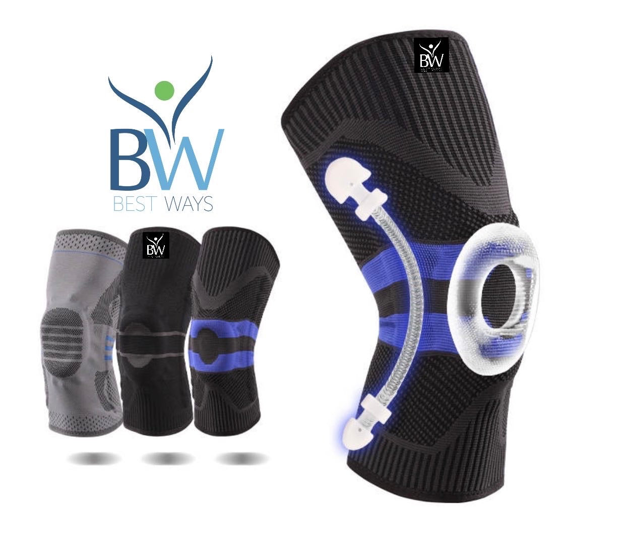 (Now You can also order at: bestways.ca) Best Ways Knee Braces/Knee Pads(Knee Pain Relief)- Pair- Limited Stock.