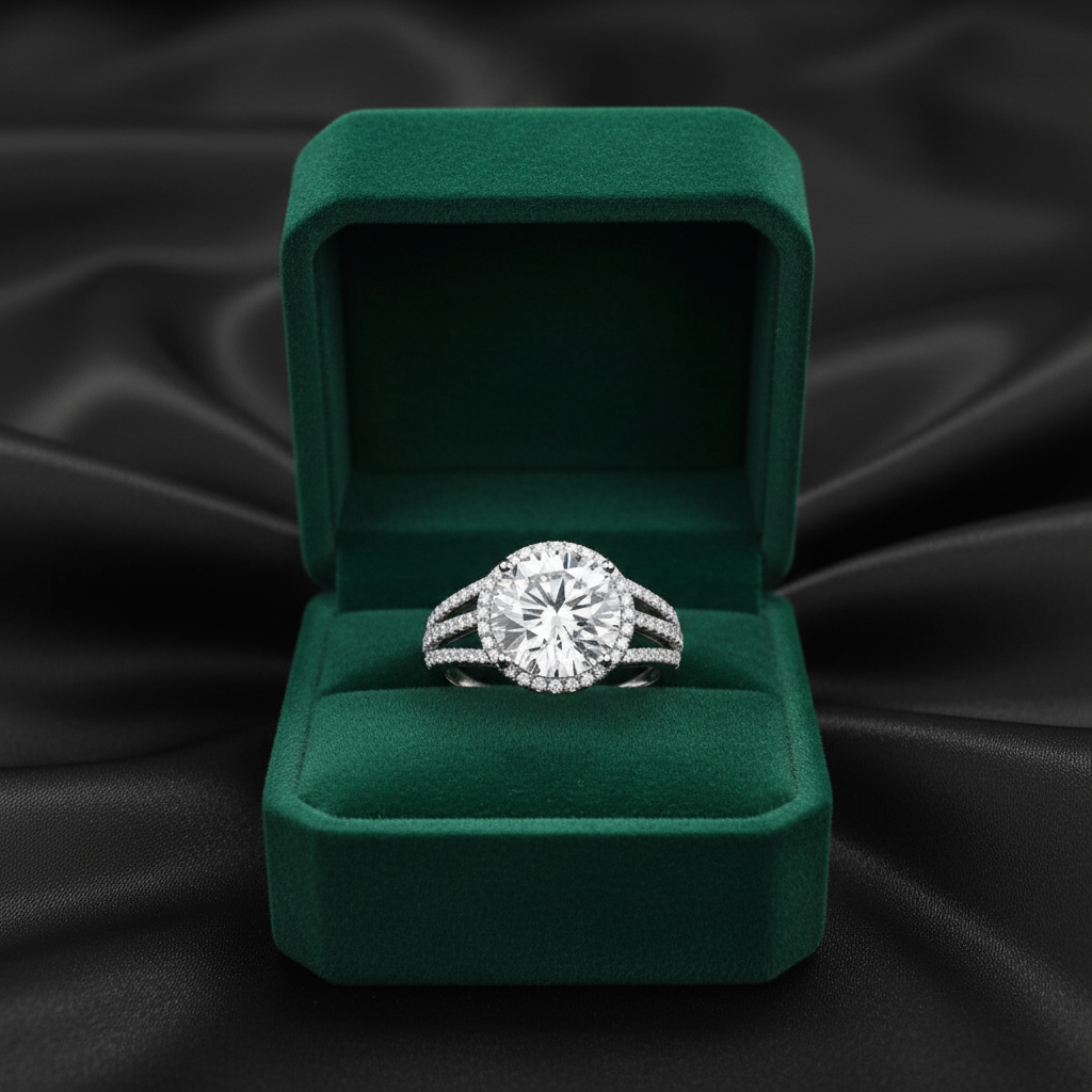 Bague pour femme en argent véritable et moissanite