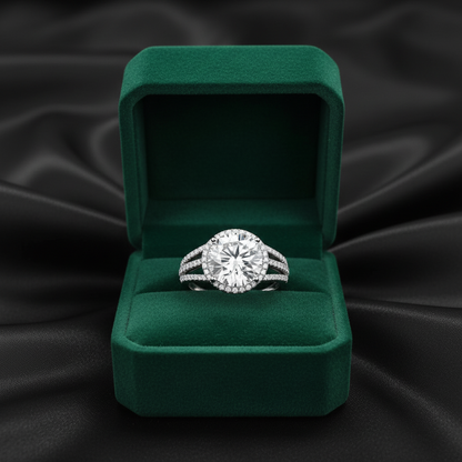 Bague pour femme en argent véritable et moissanite