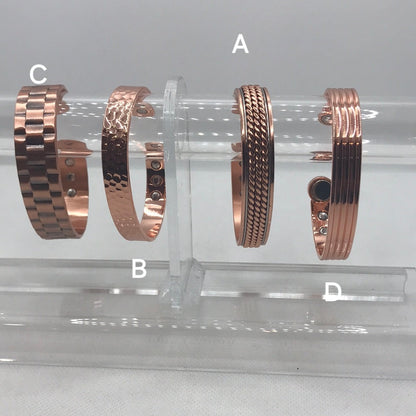 Améliorez vos performances avec le bracelet de thérapie magnétique en cuivre pur, bracelet ouvert