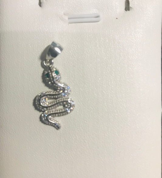 Pendentif serpent en argent sterling véritable