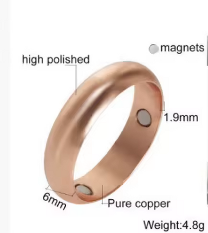 Discover timeless style and natural wellness with the BestWays Magnetic Energy Ring. Crafted from durable stainless steel with a smooth rose gold finish, this unisex band features two therapeutic magnets to support energy balance, reduce stress, and improve circulation. Lightweight, stylish, and perfect for everyday wear.