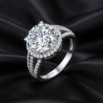 Bague pour femme en argent véritable et moissanite