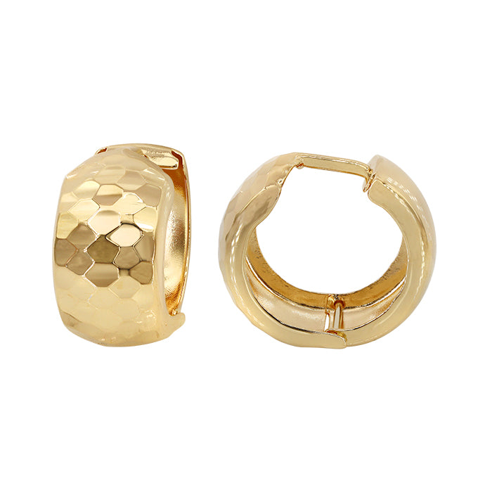 Créole ovale ronde martelée en or véritable