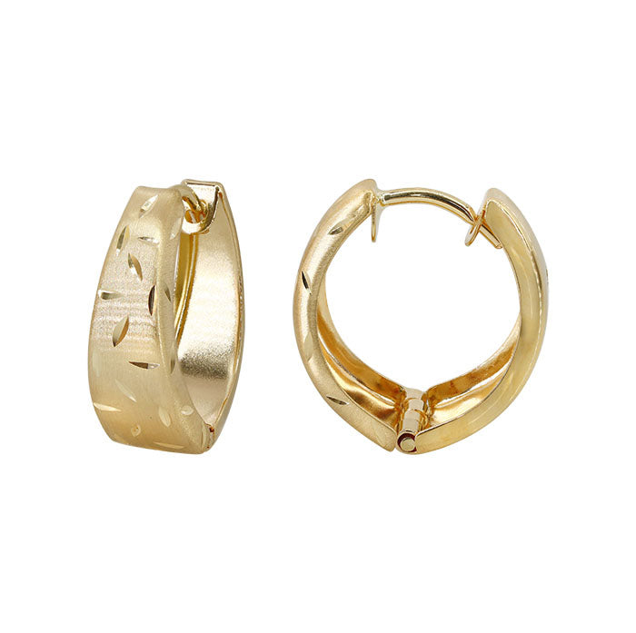 Boucles d'oreilles créoles ovales en or véritable