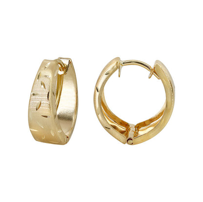 Real gold oval hoop earrings
