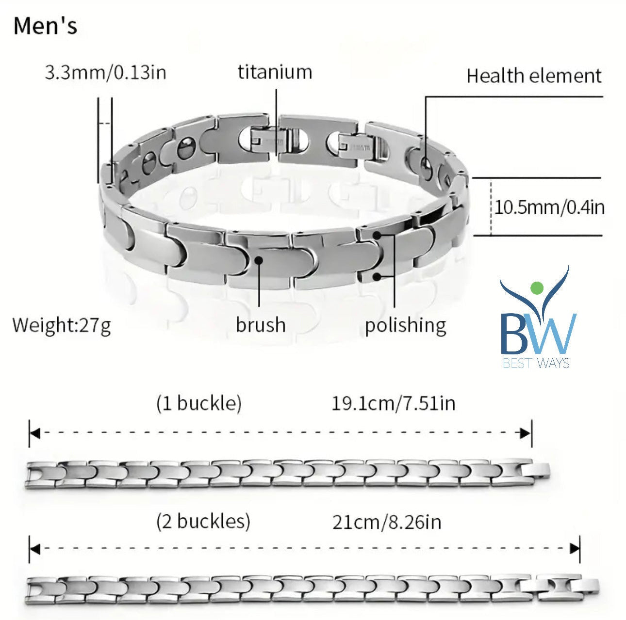 Celebrate love and well-being with the Couple's Magnetic Energy Bracelet.
Made from premium titanium stainless steel with embedded magnets, these unisex bracelets support circulation, joint comfort, and natural energy flow. A meaningful gift for couples that combines style, strength, and wellness.