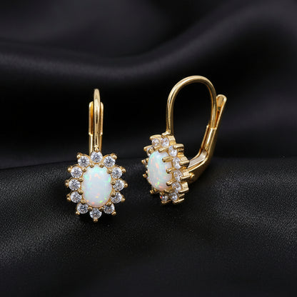 Real gold opal earrings