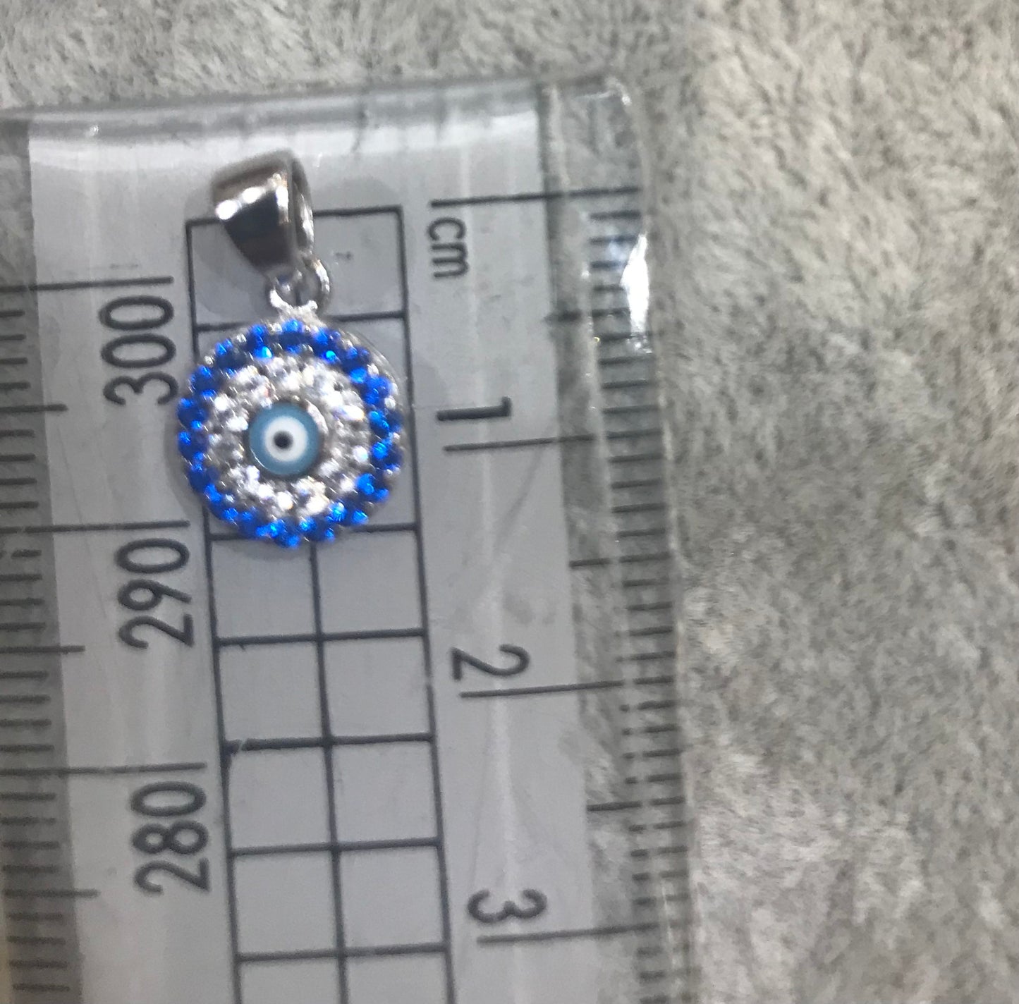 Real silver evil eye pendant