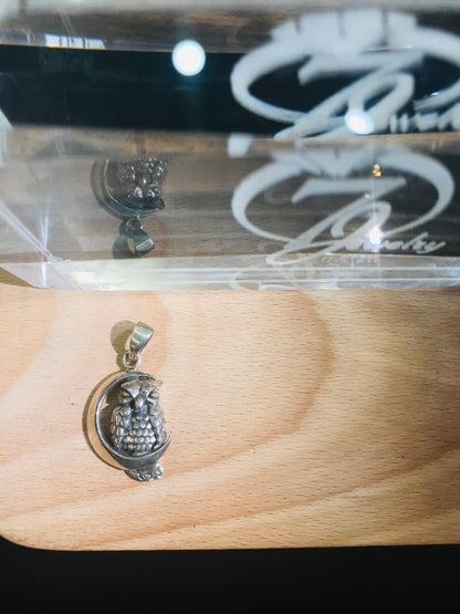 Argent sterling, hibou lisse