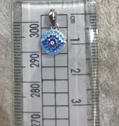Pendentif mauvais œil en argent véritable
