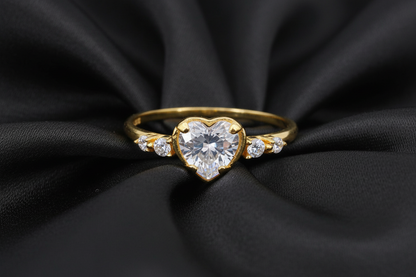 10K Gold Heart Shaped Ring