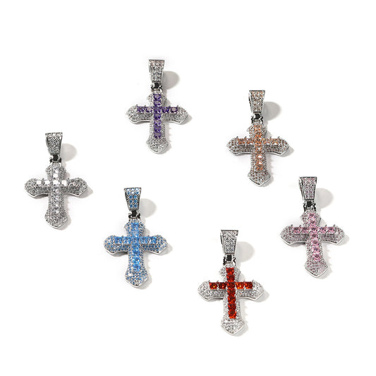 Pendentif mini croix en oxyde de zirconium