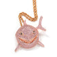 6IX9INE Iced Out Bling cz Shark Pendant