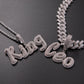 Custom Name Double Layer Cursive Letters Pendant