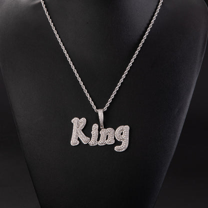 Custom Name Double Layer Cursive Letters Pendant