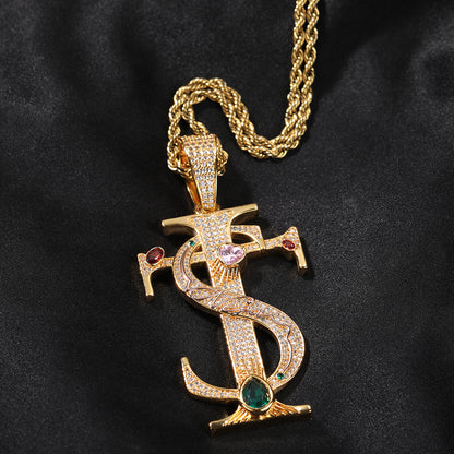 TS ਕਰਾਸ Cz ਪੈਂਡੈਂਟ ਹਾਰ