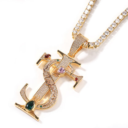 TS ਕਰਾਸ Cz ਪੈਂਡੈਂਟ ਹਾਰ